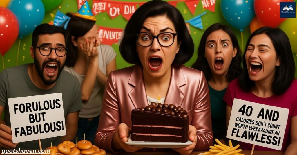 Funny 40th Birthday Female Quotes on Forbidden Foods