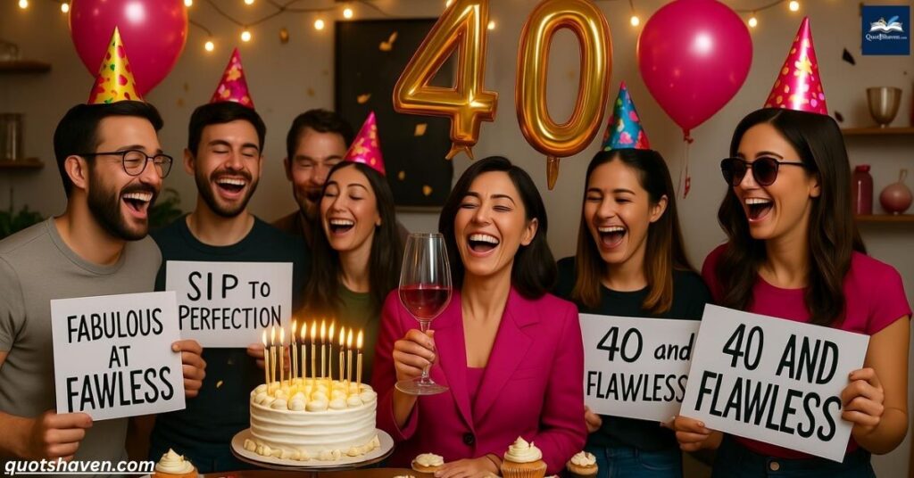 Funny 40th Birthday Female Quotes on Wine and Celebrations